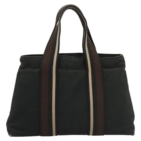 HERMES Toroca Horizontal PM Hand Bag Canvas Black Auth - Picture 3 of 16